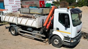 Camion cu Macara si Basculanta Renault 